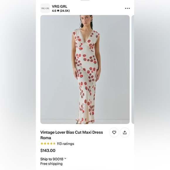 VRG GRL Cream Tomato Dress Lace Trim - Picture 1 of 3